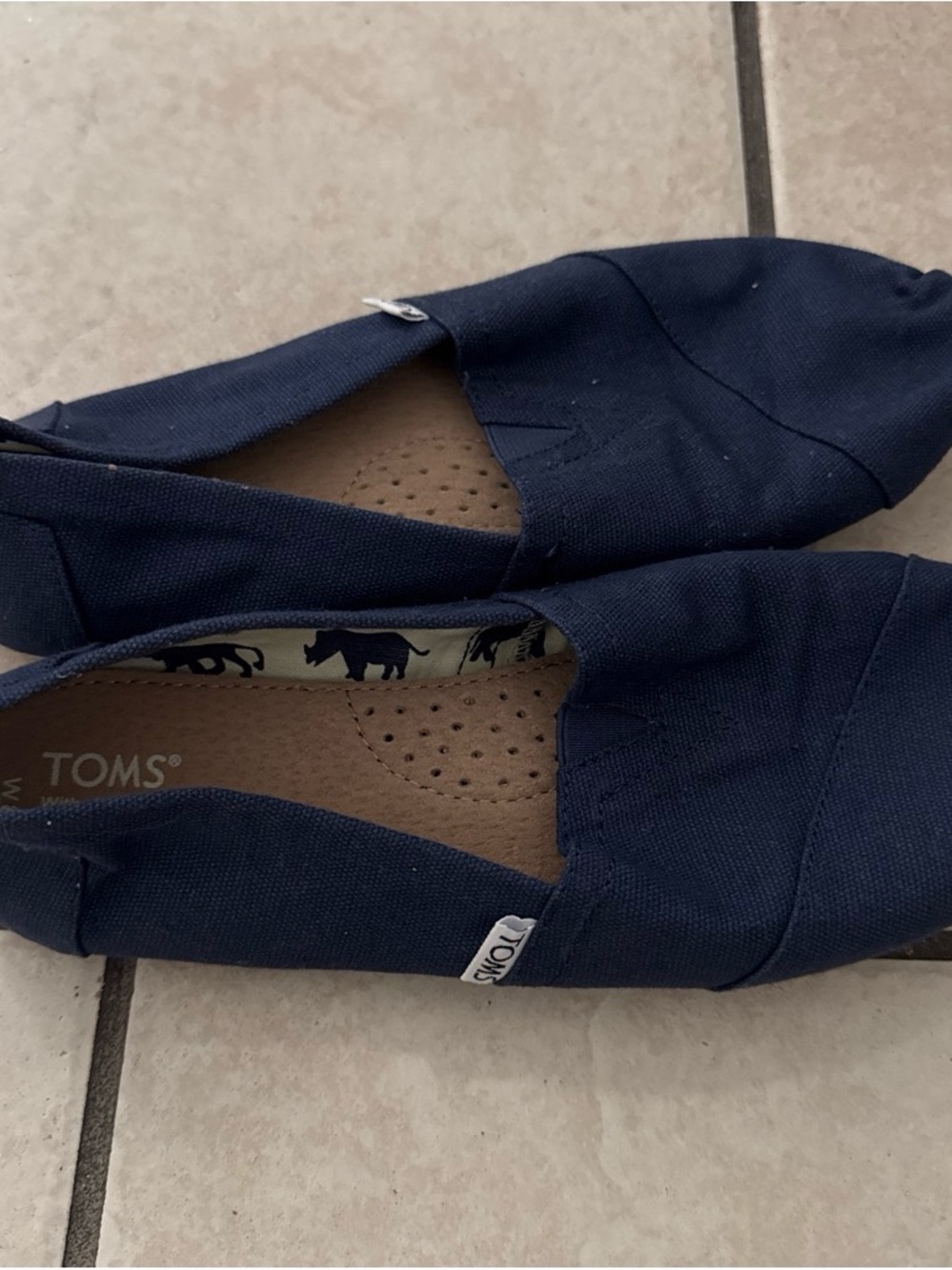 Toms Navy Canvas Slip-On Flats